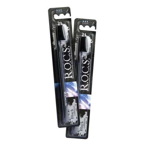 Зубная щетка R.O.C.S. Black Edition Classic средняя в Эль Дибот