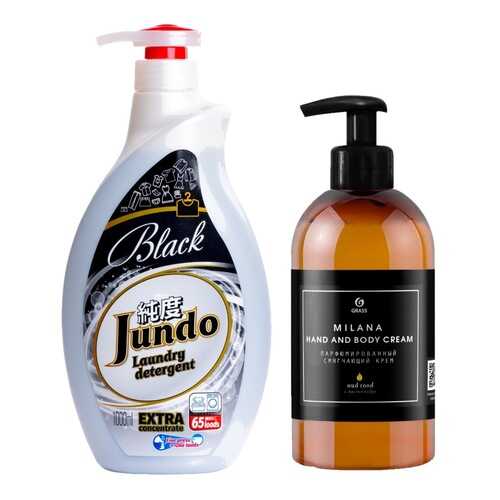 Гель для стирки черного белья Jundo Black 1 л + Крем для рук Grass Milana Oud Rood 300 мл в Эль Дибот