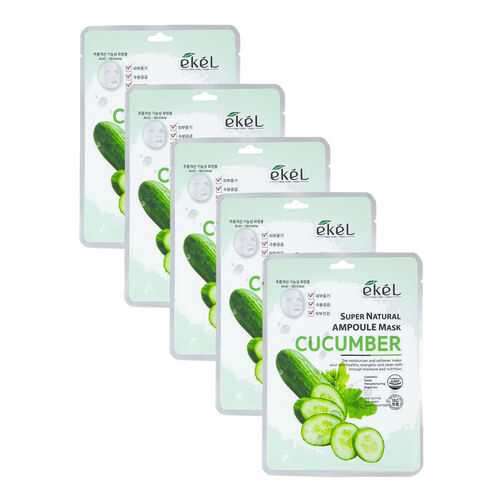 Набор ампульных масок Ekel с экстрактом Огурца Super Natural Ampoule Mask Cucumber (5 шт) в Эль Дибот