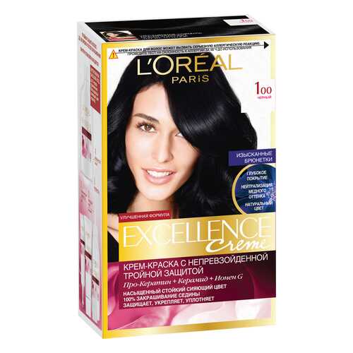 Краска для волос LOreal Paris Excellence Creme 1.00 Black 270 мл в Эль Дибот