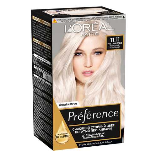 Краска для волос L`Oreal Paris Preferance 11.11 Ультраблонд пепельный 40 мл в Эль Дибот