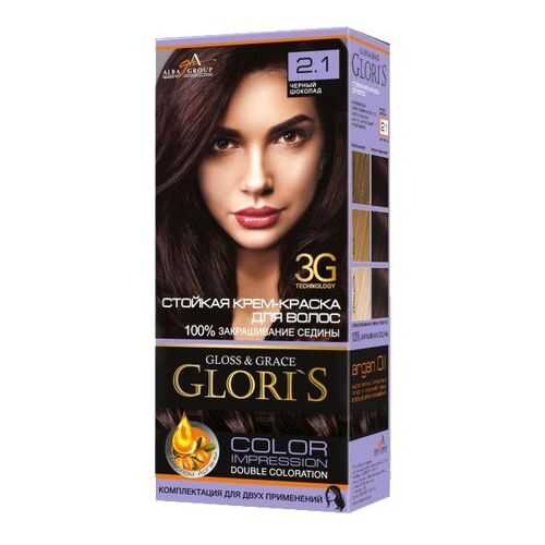 Стойкая крем-краска для волос Glori`s 2.1 черный шоколад в Эль Дибот